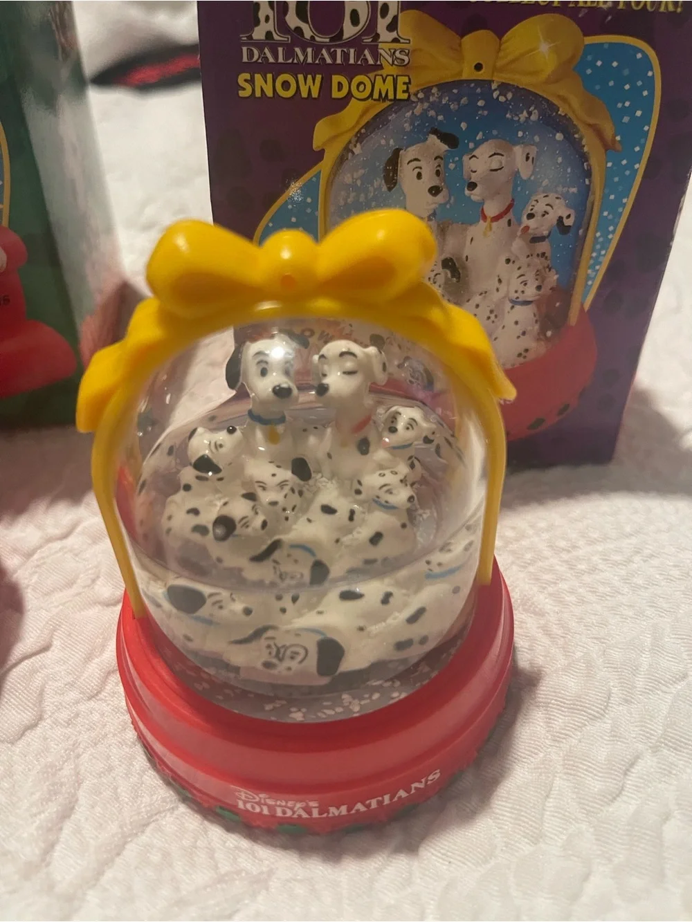 Disney 101 Dalmatians Red Yellow Green Snow Dome Set